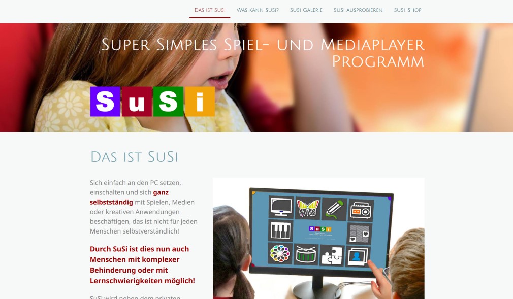 Referenzseite SuSi - Super Simples Spiel- und Mediaplayer Programm
                    e.V.